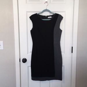 EUC Calvin Klein Black and Gray Sheath Dress 10